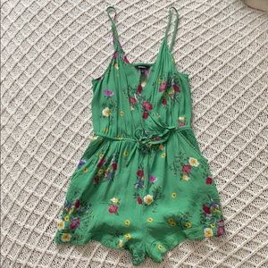 Express green floral romper